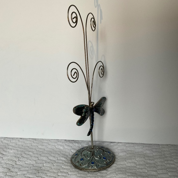 Metal and Enamel Dragonfly Display Stand - Photo or Jewellery Holder - Picture 8 of 16